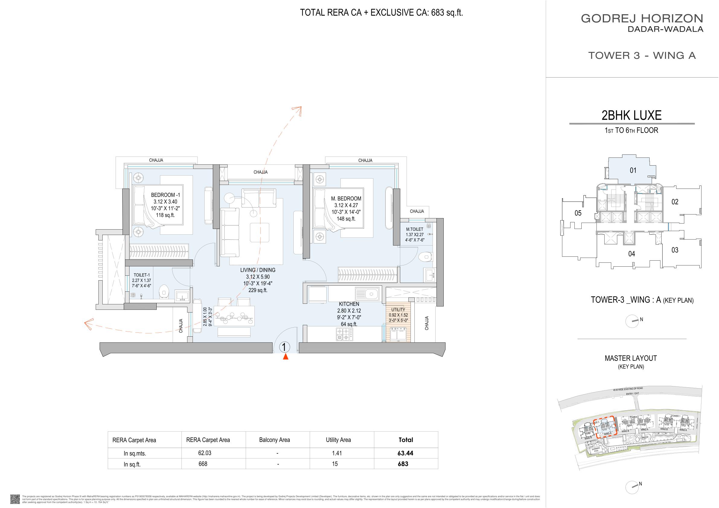 2 BHK Floor Plan 2